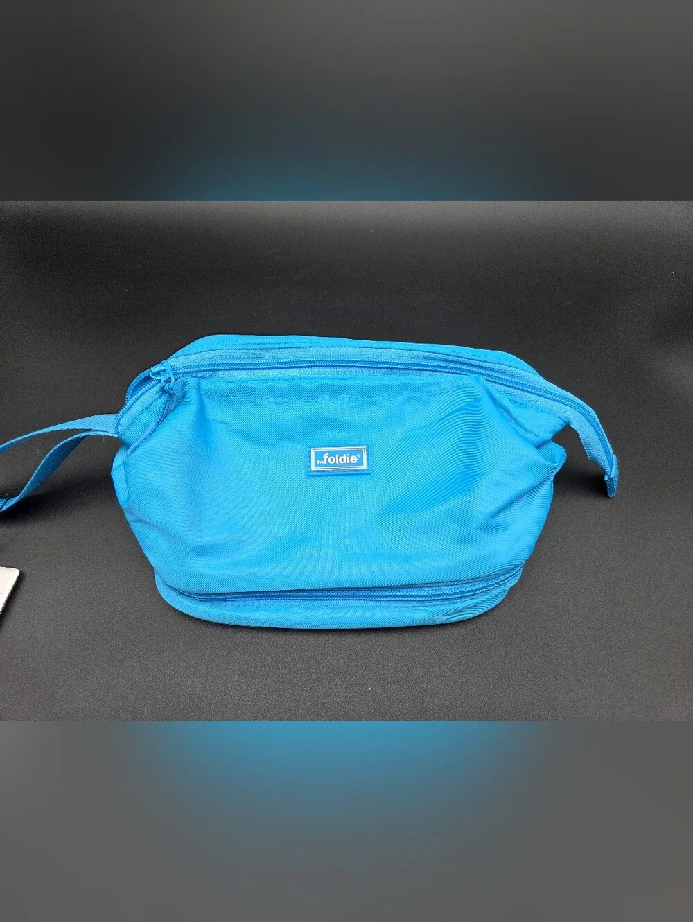 Foldie Bright Blue Travel Lightweight Cosmetic Pouch/Toiletry Bag. NWT